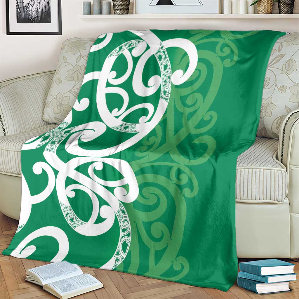 Pounamu Green Maori Blanket Koru Kowhaiwhai - Polynesian Pride