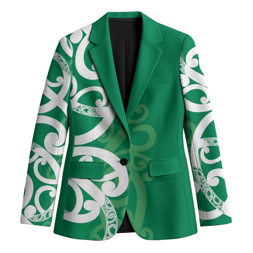 Pounamu Green Maori Blazer Koru Kowhaiwhai - Polynesian Pride