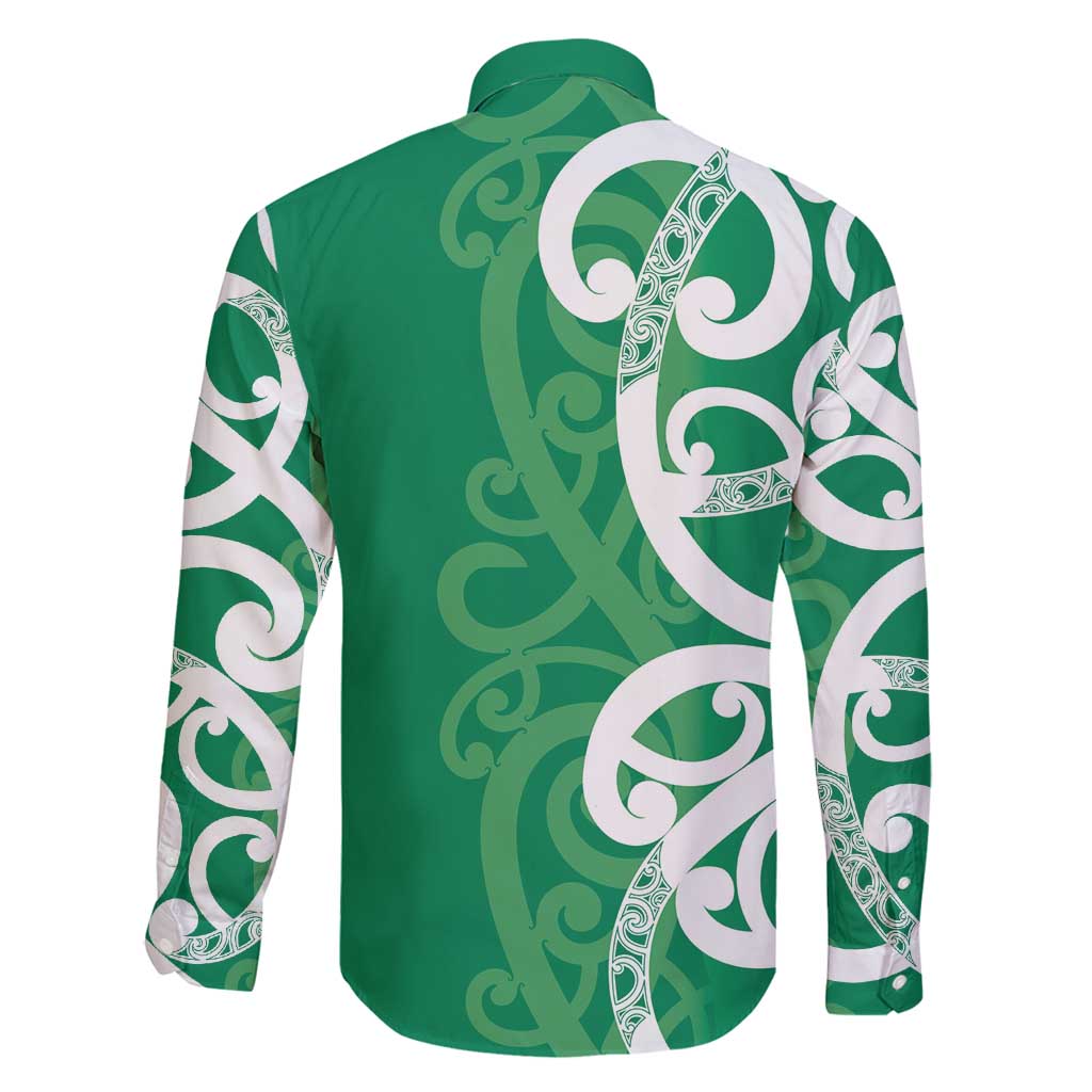 Pounamu Green Maori Family Matching Puletasi and Hawaiian Shirt Koru Kowhaiwhai - Polynesian Pride
