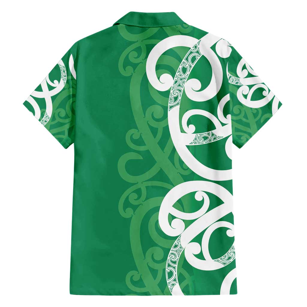 Pounamu Green Maori Family Matching Short Sleeve Bodycon Dress and Hawaiian Shirt Koru Kowhaiwhai - Polynesian Pride