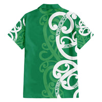 Pounamu Green Maori Family Matching Short Sleeve Bodycon Dress and Hawaiian Shirt Koru Kowhaiwhai - Polynesian Pride