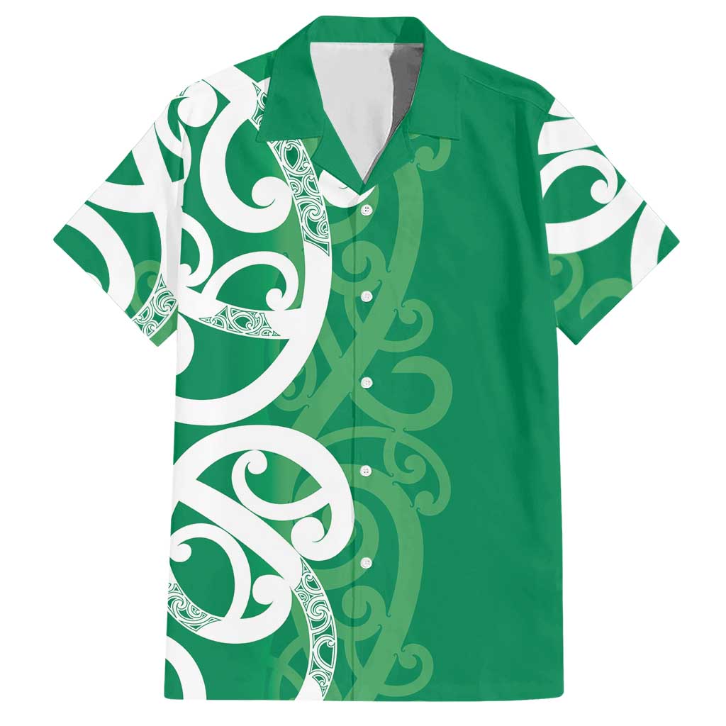 Pounamu Green Maori Hawaiian Shirt Koru Kowhaiwhai - Polynesian Pride