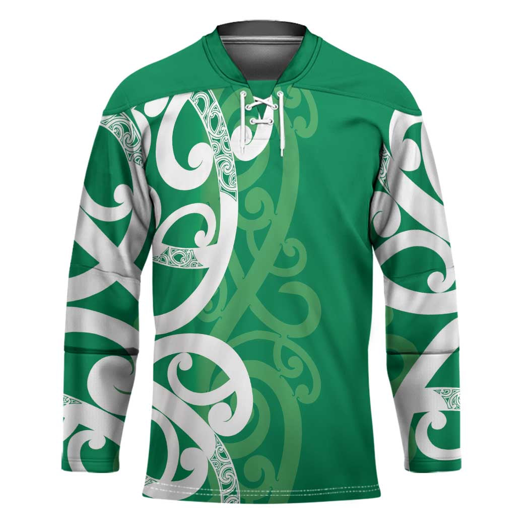Pounamu Green Maori Hockey Jersey Koru Kowhaiwhai - Polynesian Pride