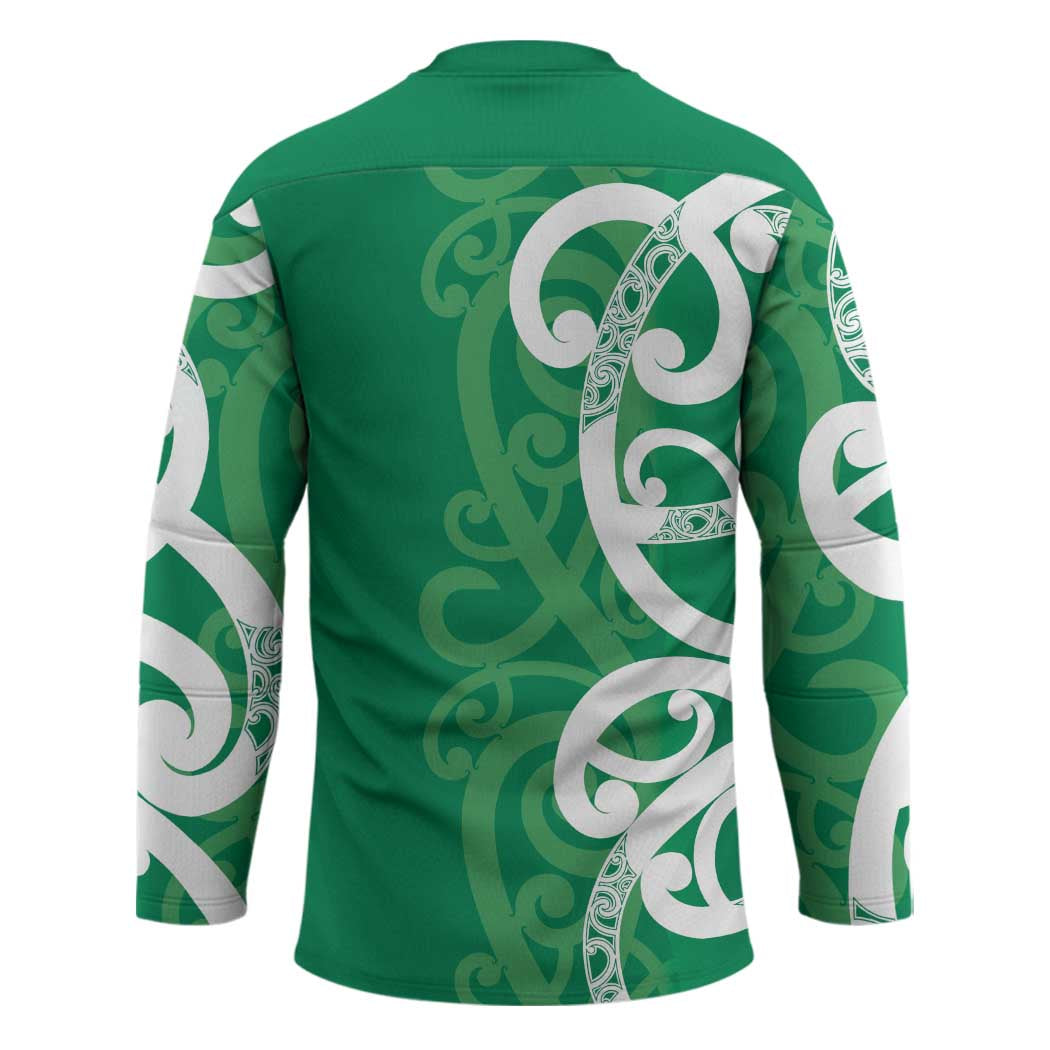 Pounamu Green Maori Hockey Jersey Koru Kowhaiwhai - Polynesian Pride
