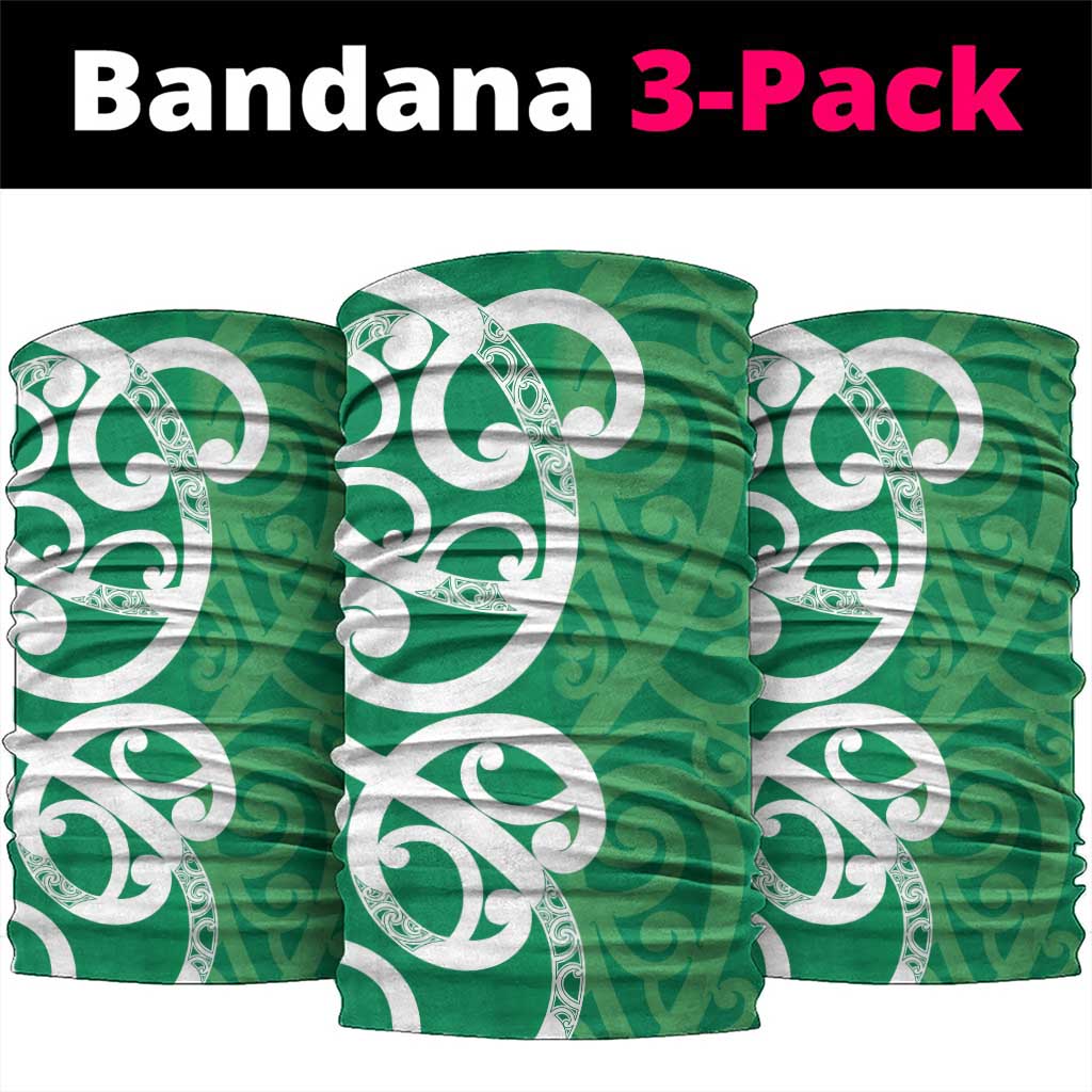 Pounamu Green Maori Neck Gaiter Koru Kowhaiwhai - Polynesian Pride