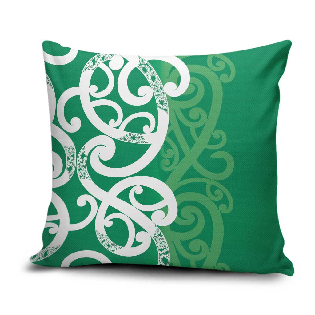 Pounamu Green Maori Pillow Cover Koru Kowhaiwhai - Polynesian Pride