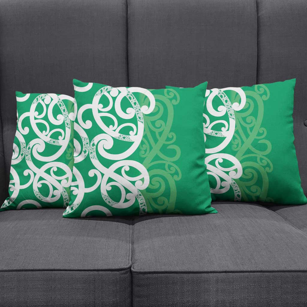 Pounamu Green Maori Pillow Cover Koru Kowhaiwhai - Polynesian Pride