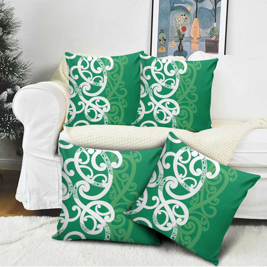 Pounamu Green Maori Pillow Cover Koru Kowhaiwhai - Polynesian Pride