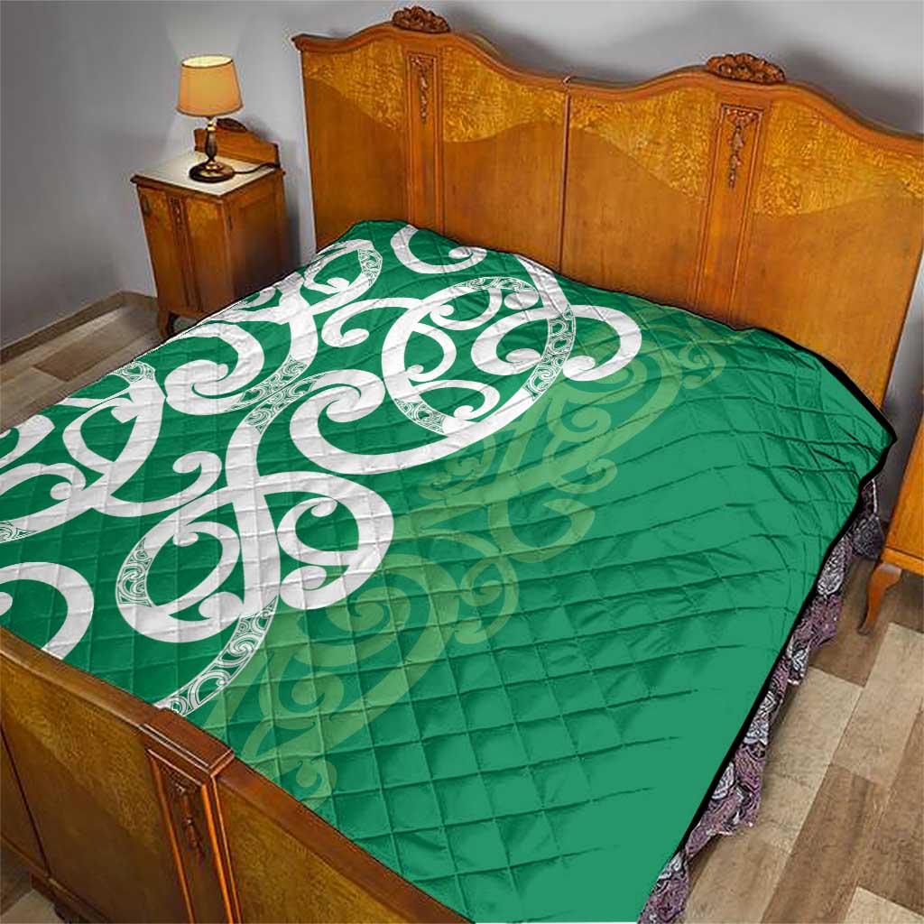Pounamu Green Maori Quilt Koru Kowhaiwhai - Polynesian Pride