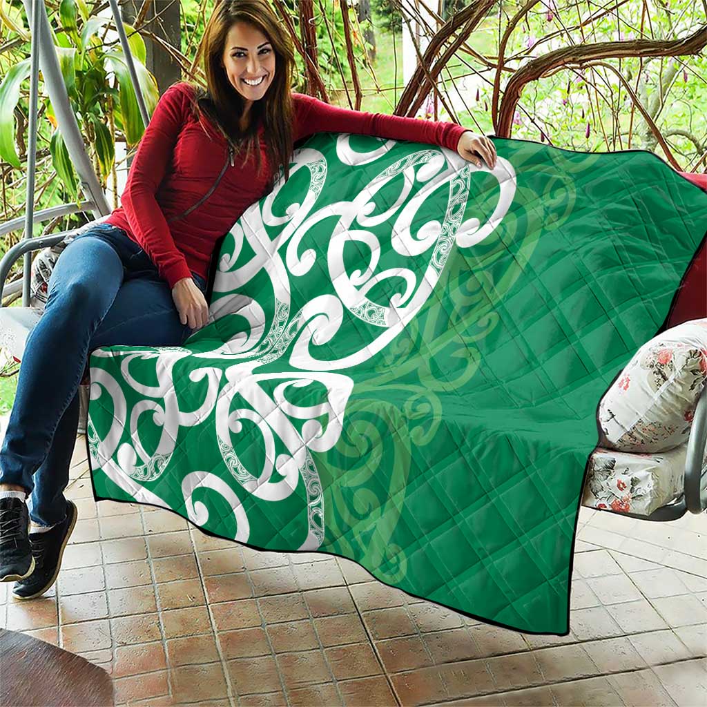 Pounamu Green Maori Quilt Koru Kowhaiwhai - Polynesian Pride