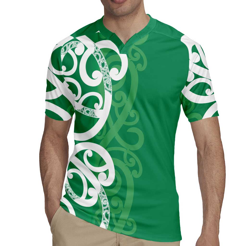 Pounamu Green Maori Rugby Jersey Koru Kowhaiwhai LT7 - Polynesian Pride