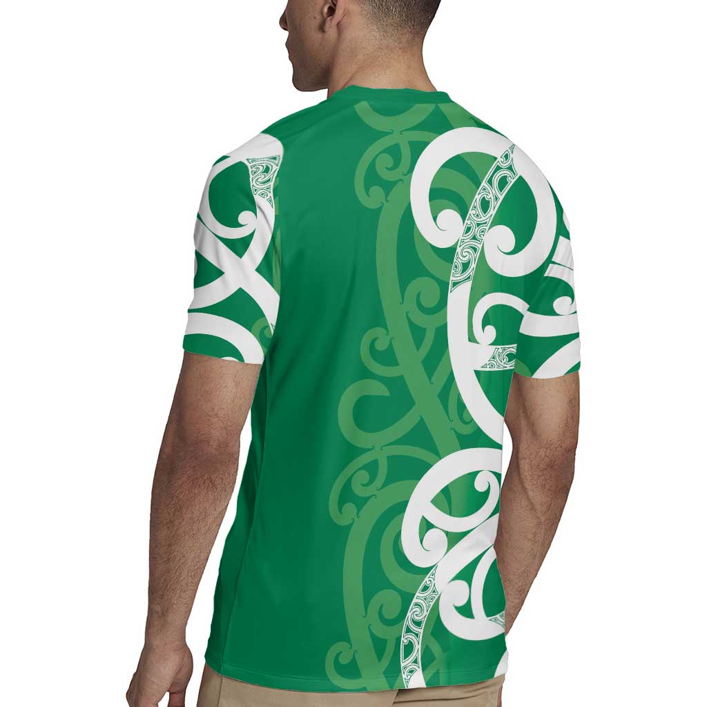 Pounamu Green Maori Rugby Jersey Koru Kowhaiwhai LT7 - Polynesian Pride