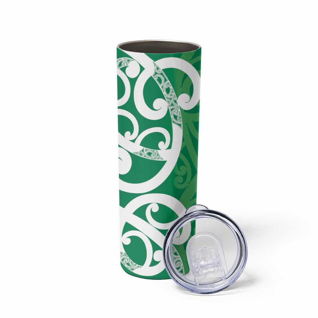 Pounamu Green Maori Skinny Tumbler Koru Kowhaiwhai - Polynesian Pride