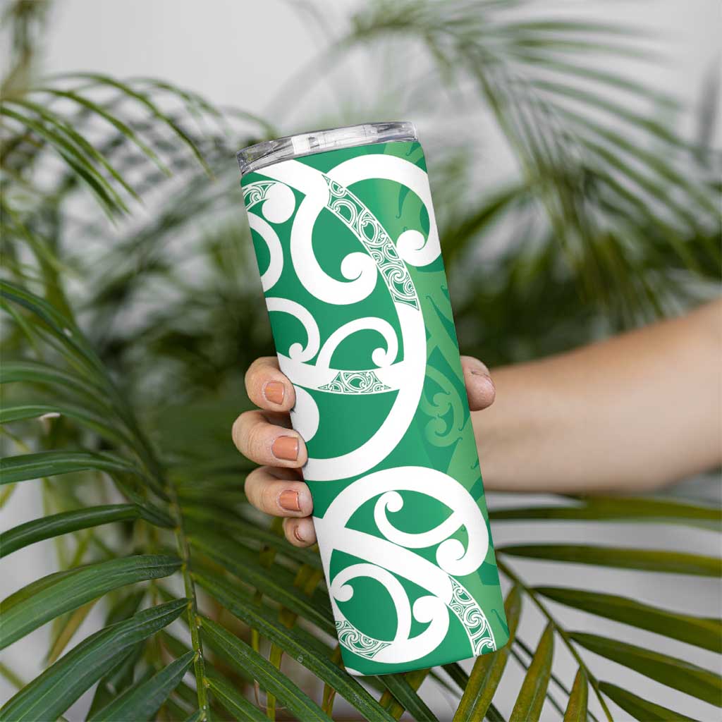 Pounamu Green Maori Skinny Tumbler Koru Kowhaiwhai - Polynesian Pride