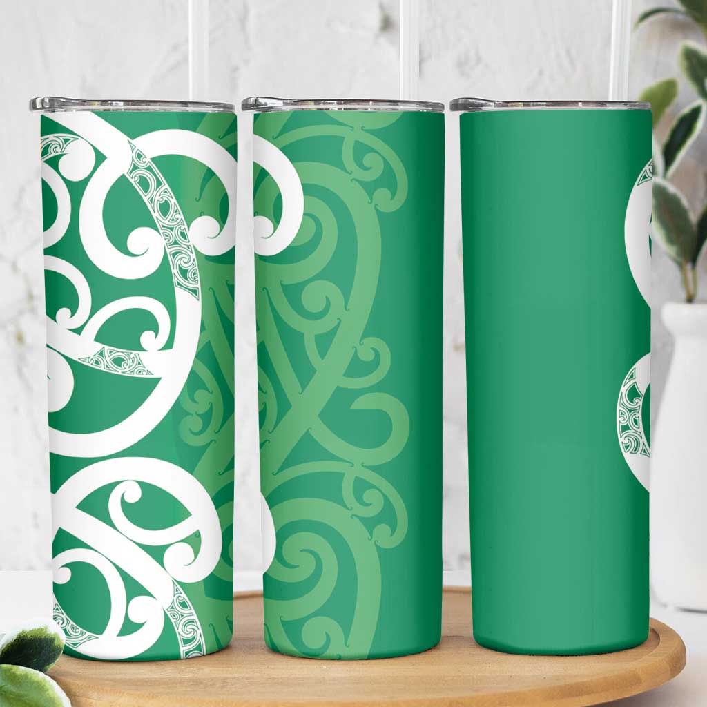 Pounamu Green Maori Skinny Tumbler Koru Kowhaiwhai - Polynesian Pride