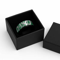 Pounamu Green Maori Spinner Ring Koru Kowhaiwhai