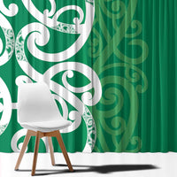 Pounamu Green Maori Window Curtain Koru Kowhaiwhai - Polynesian Pride