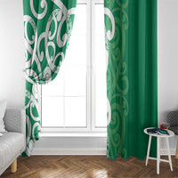 Pounamu Green Maori Window Curtain Koru Kowhaiwhai - Polynesian Pride