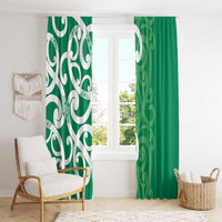 Pounamu Green Maori Window Curtain Koru Kowhaiwhai - Polynesian Pride