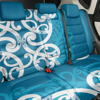 Azure Blue Maori Back Car Seat Cover Koru Kowhaiwhai - Polynesian Pride