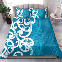 Azure Blue Maori Bedding Set Koru Kowhaiwhai - Polynesian Pride