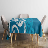 Azure Blue Maori Tablecloth Koru Kowhaiwhai - Polynesian Pride