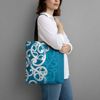 Azure Blue Maori Tote Bag Koru Kowhaiwhai - Polynesian Pride