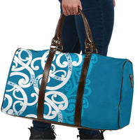 Azure Blue Maori Travel Bag Koru Kowhaiwhai - Polynesian Pride