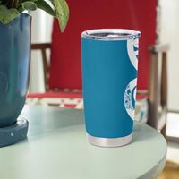 Azure Blue Maori Tumbler Cup Koru Kowhaiwhai LT7 - Polynesian Pride