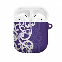 Violet Green Maori AirPods Case Koru Kowhaiwhai LT7 Violet - Polynesian Pride