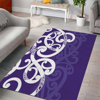 Violet Green Maori Area Rug Koru Kowhaiwhai - Polynesian Pride