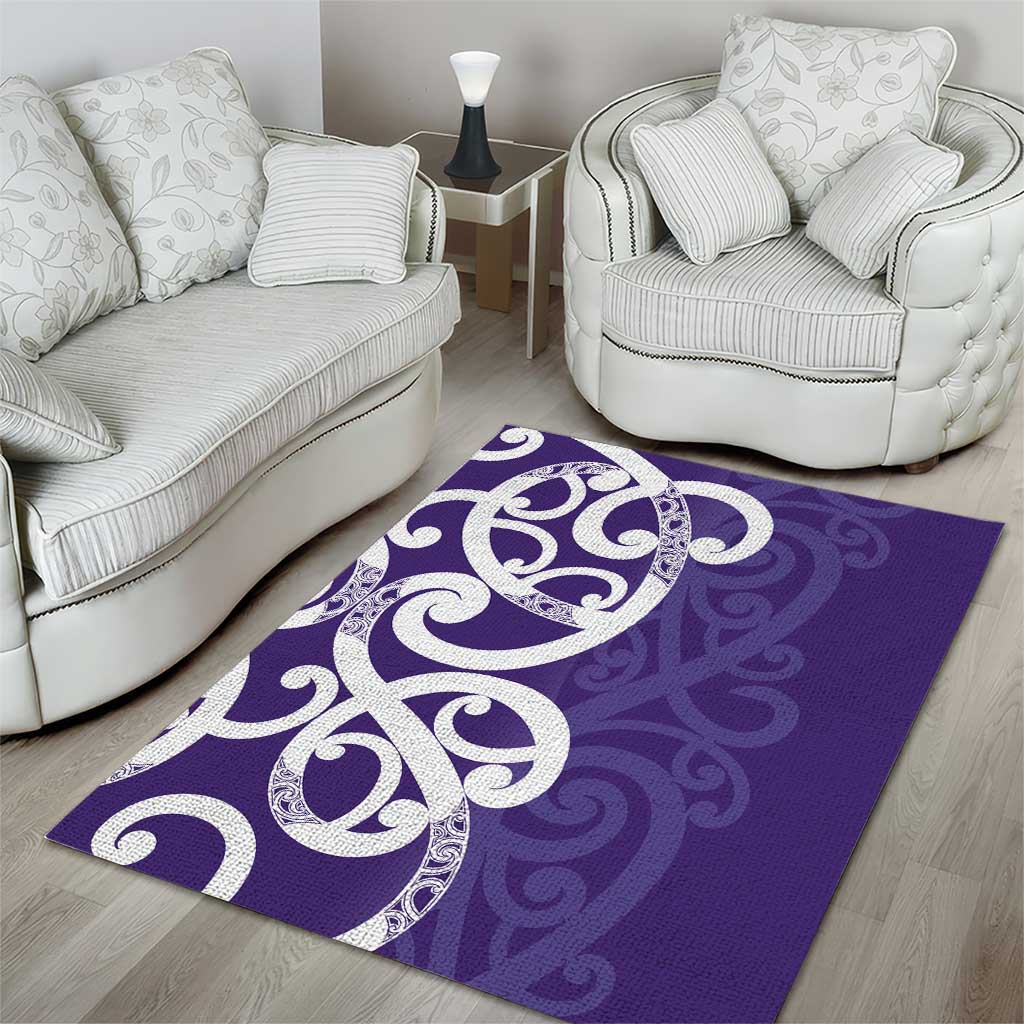 Violet Green Maori Area Rug Koru Kowhaiwhai - Polynesian Pride