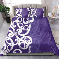 Violet Green Maori Bedding Set Koru Kowhaiwhai - Polynesian Pride