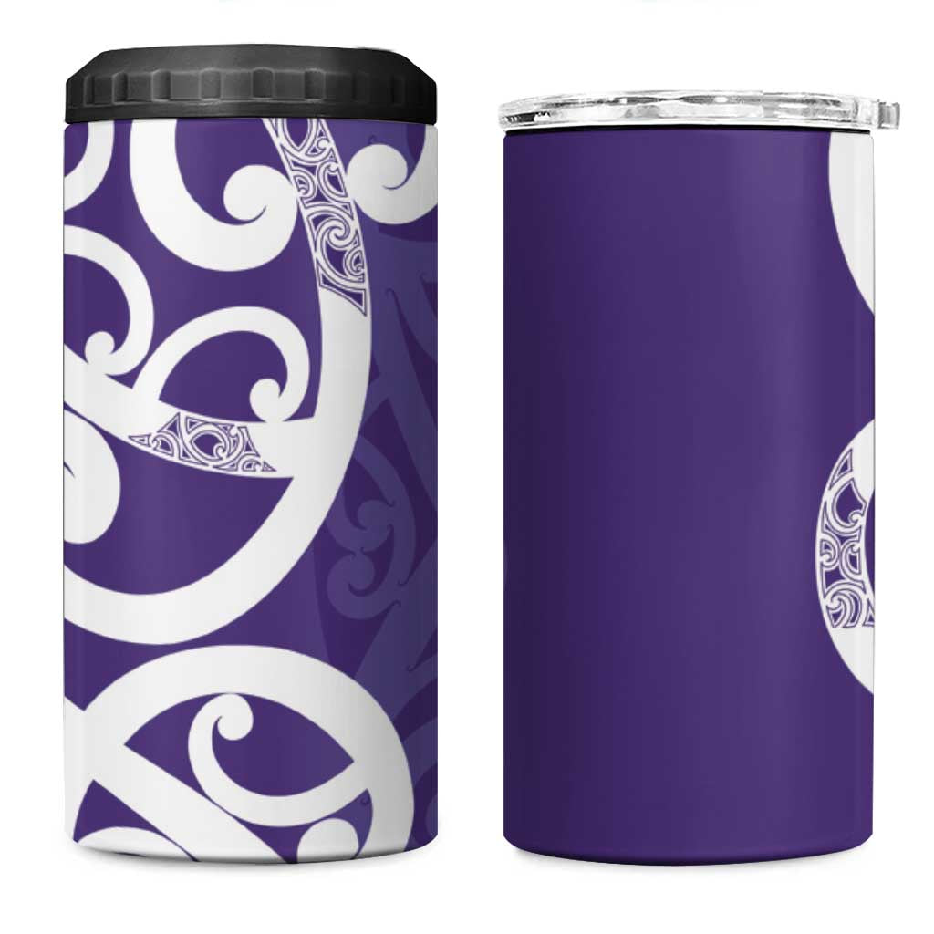 Violet Green Maori 4 in 1 Can Cooler Tumbler Koru Kowhaiwhai LT7 One Size: 16 oz Violet - Polynesian Pride