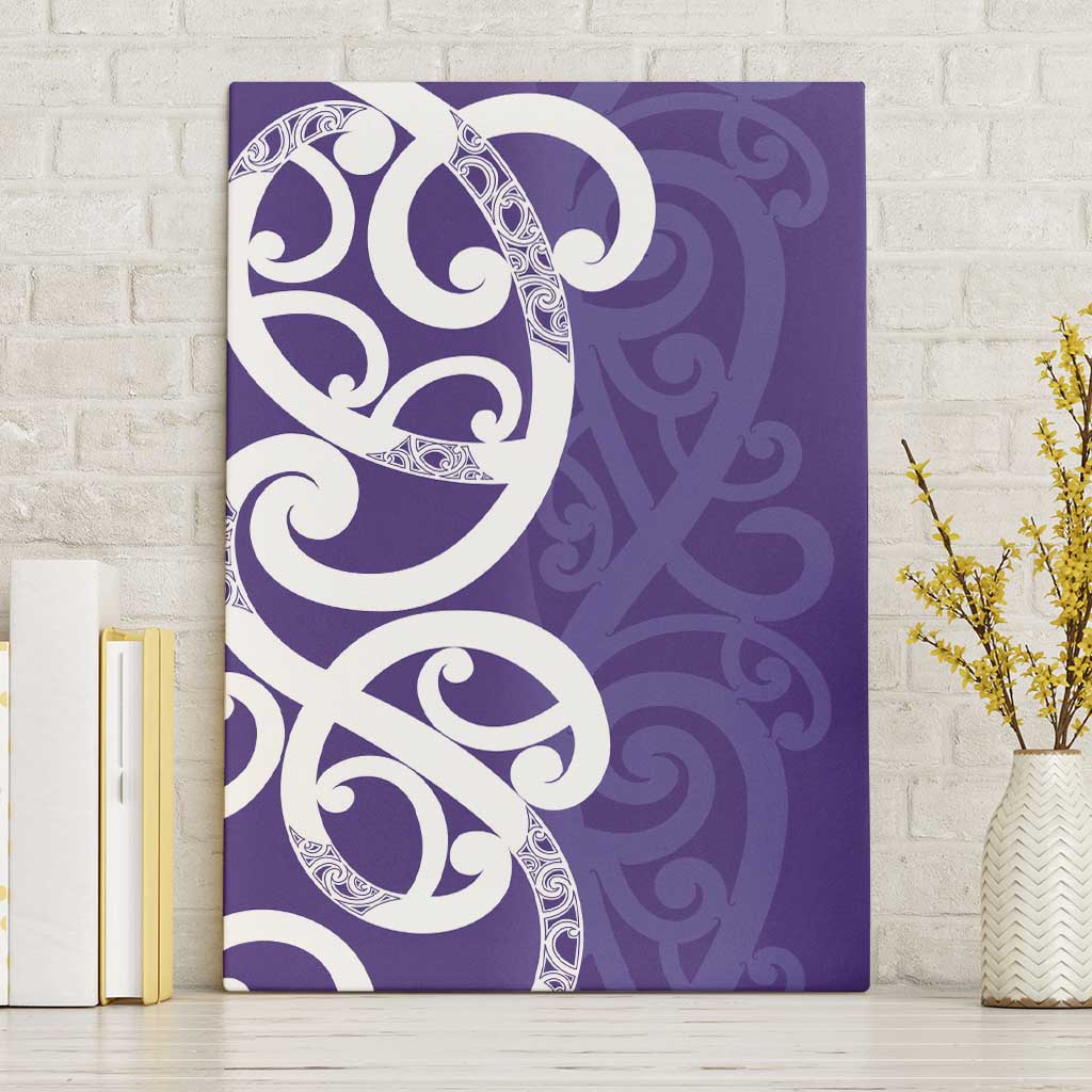 Violet Green Maori Canvas Wall Art Koru Kowhaiwhai - Polynesian Pride