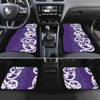 Violet Green Maori Car Mats Koru Kowhaiwhai - Polynesian Pride