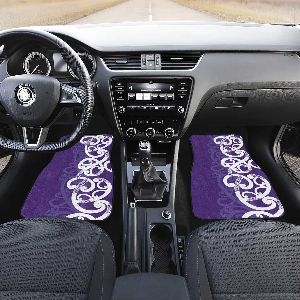 Violet Green Maori Car Mats Koru Kowhaiwhai - Polynesian Pride