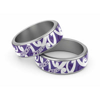 Violet Green Maori Classic Ring Koru Kowhaiwhai