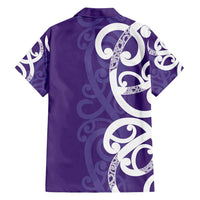 Violet Green Maori Family Matching Long Sleeve Bodycon Dress and Hawaiian Shirt Koru Kowhaiwhai - Polynesian Pride