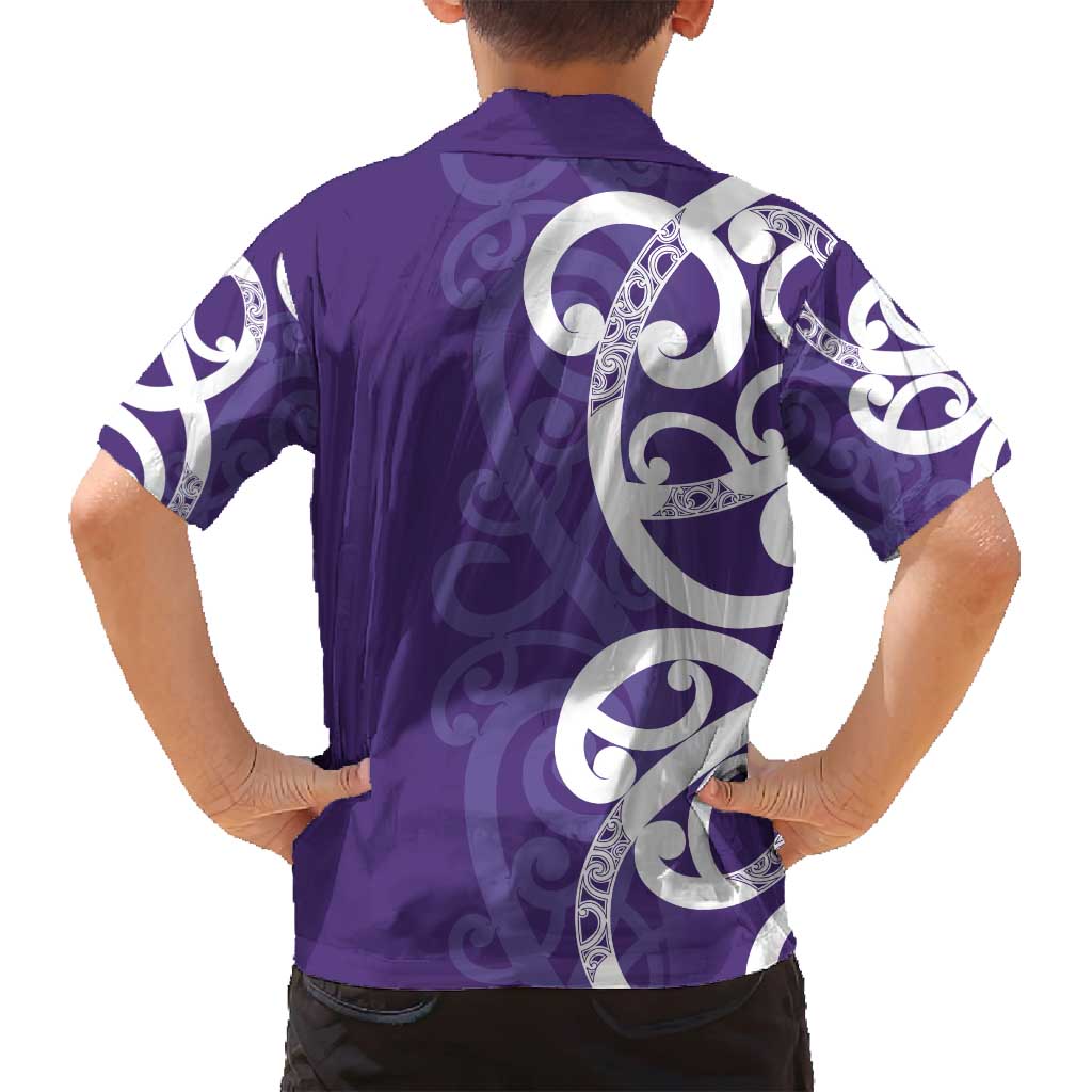 Violet Green Maori Family Matching Puletasi and Hawaiian Shirt Koru Kowhaiwhai LT7 - Polynesian Pride