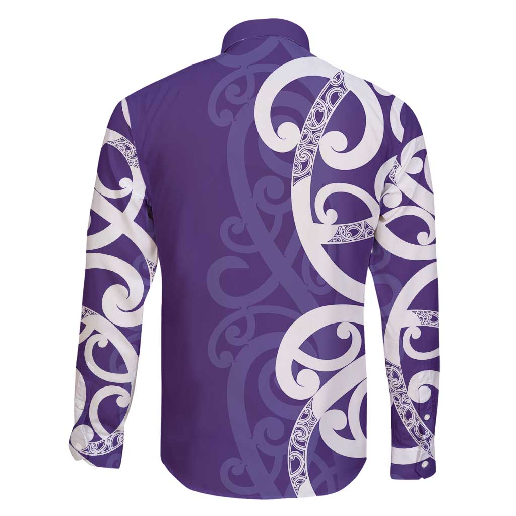 Violet Green Maori Family Matching Tank Maxi Dress and Hawaiian Shirt Koru Kowhaiwhai - Polynesian Pride