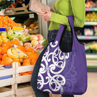 Violet Green Maori Grocery Bag Koru Kowhaiwhai - Polynesian Pride