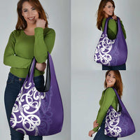 Violet Green Maori Grocery Bag Koru Kowhaiwhai - Polynesian Pride