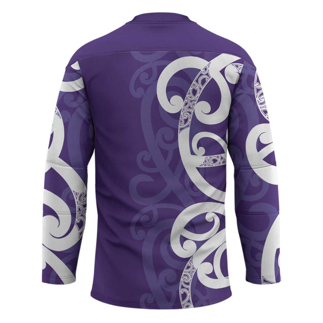 Violet Green Maori Hockey Jersey Koru Kowhaiwhai - Polynesian Pride