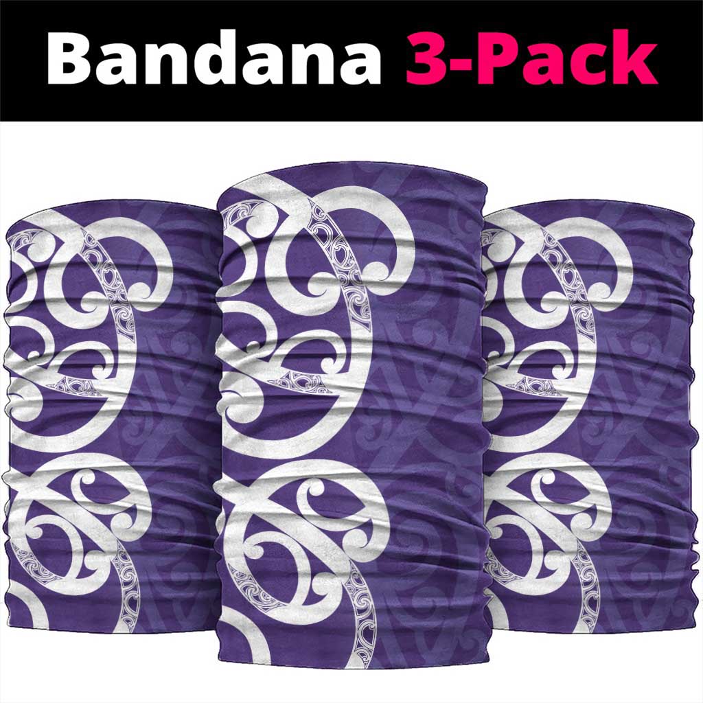 Violet Green Maori Neck Gaiter Koru Kowhaiwhai - Polynesian Pride
