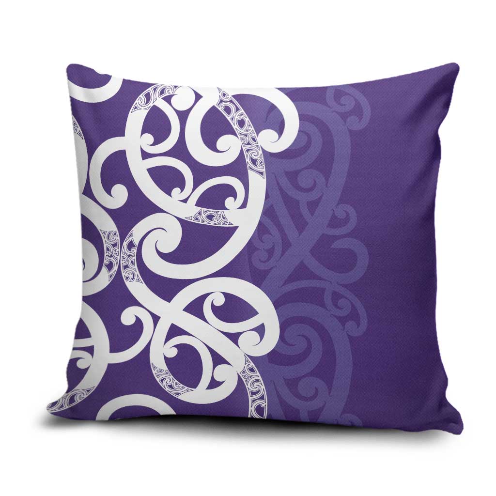 Violet Green Maori Pillow Cover Koru Kowhaiwhai - Polynesian Pride