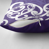 Violet Green Maori Pillow Cover Koru Kowhaiwhai - Polynesian Pride