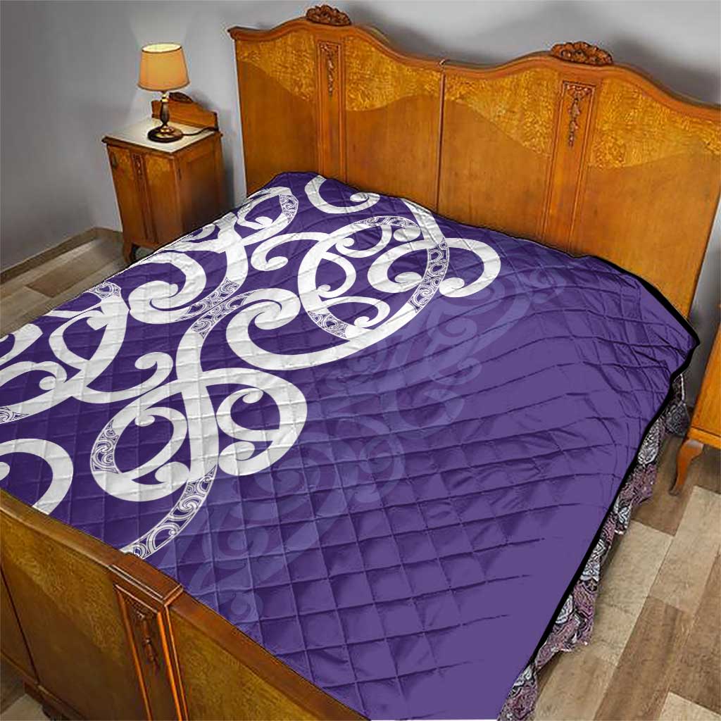 Violet Green Maori Quilt Koru Kowhaiwhai - Polynesian Pride