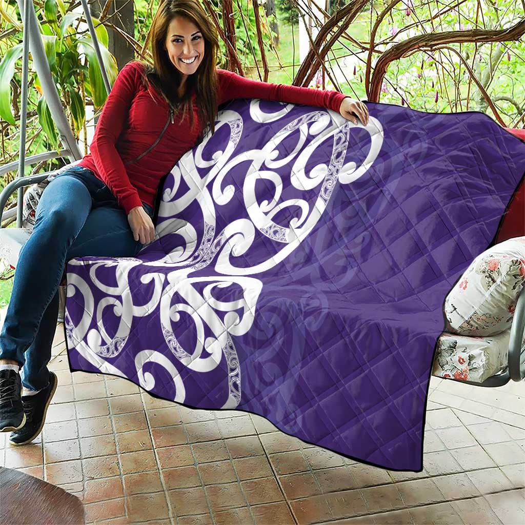 Violet Green Maori Quilt Koru Kowhaiwhai - Polynesian Pride