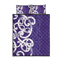 Violet Green Maori Quilt Bed Set Koru Kowhaiwhai LT7 - Polynesian Pride